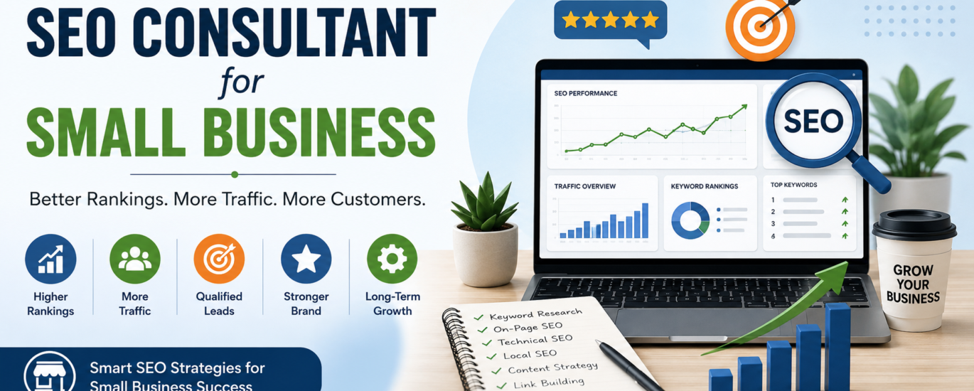 SEO Consultant for Small Business helping businesses improve Google rankings, organic traffic, and online growth with professional SEO strategies